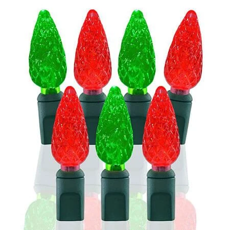 70 Light Red & Green C6 LED Christmas Lights 1 70 Light Red & Green C6 LED Christmas Lights