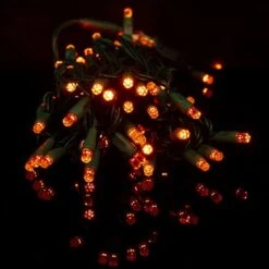 70 Light Amber/Orange Pentagon Gem LED Christmas Lights -The King Of Christmas p pent 704 a b