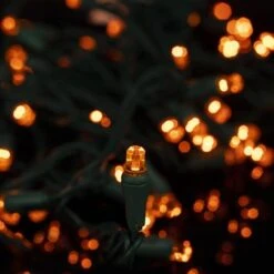 70 Light Amber/Orange Pentagon Gem LED Christmas Lights -The King Of Christmas p pent 704 a c