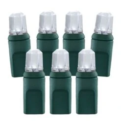 70 Light Pure White Pentagon Gem LED Christmas Lights