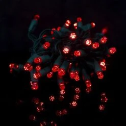 70 Light Red Pentagon Gem LED Christmas Lights 5 70 Light Red Pentagon Gem LED Christmas Lights -The King Of Christmas p pent 704 r b