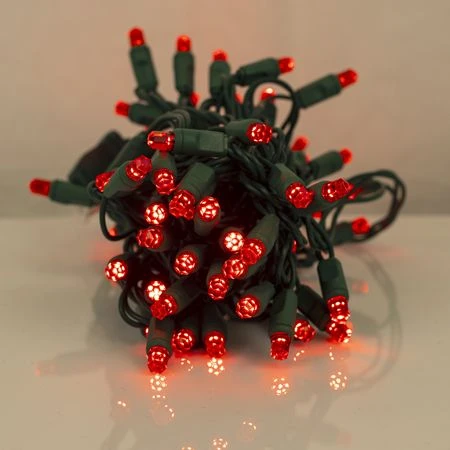 70 Light Red Pentagon Gem LED Christmas Lights 2 70 Light Red Pentagon Gem LED Christmas Lights - Image 2