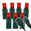 Wide Angle Conical - 4" Spacing, 100 Bulb, Grn Cord, UL Coaxial RY Plug - Full Wave - Red