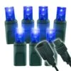 Slow Fade Blue Wide Angle Conical - 4" Spacing, 70 Bulb, Grn Cord, UL Coaxial RY Plug - Full Wave