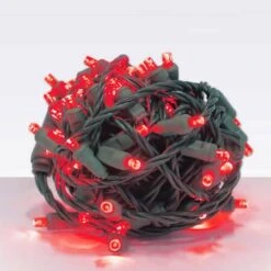 Wide Angle Conical - 4" Spacing, 70 Bulb, Grn Cord, UL Coaxial RY Plug - Full Wave - Red - Balled