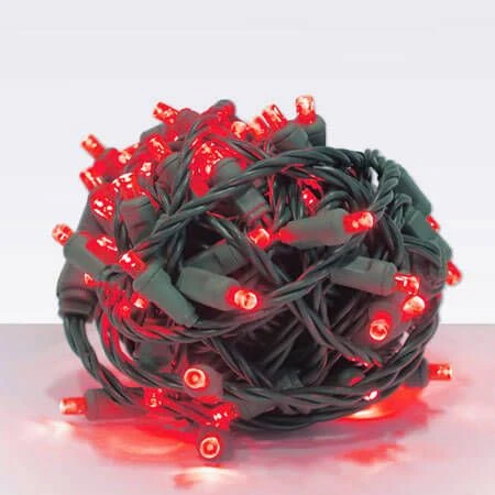 Wide Angle Conical - 4" Spacing, 70 Bulb, Grn Cord, UL Coaxial RY Plug - Full Wave - Red - Balled 1 Wide Angle Conical - 4" Spacing, 70 Bulb, Grn Cord, UL Coaxial RY Plug - Full Wave - Red - Balled