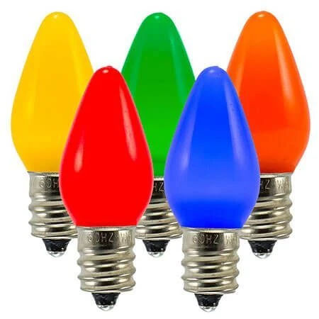 C7 SMD LED Retrofit Bulbs - Frosted Smooth - Multi - Pro Christmas™ - Bag Of 25 1 C7 SMD LED Retrofit Bulbs - Frosted Smooth - Multi - Pro Christmas™ - Bag Of 25