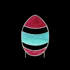 Turquoise And Magenta Glitter Mesh Easter Egg With Pink Rope Light
