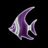 Two Tone Amethyst And Silver Angelfish Pole Mount
