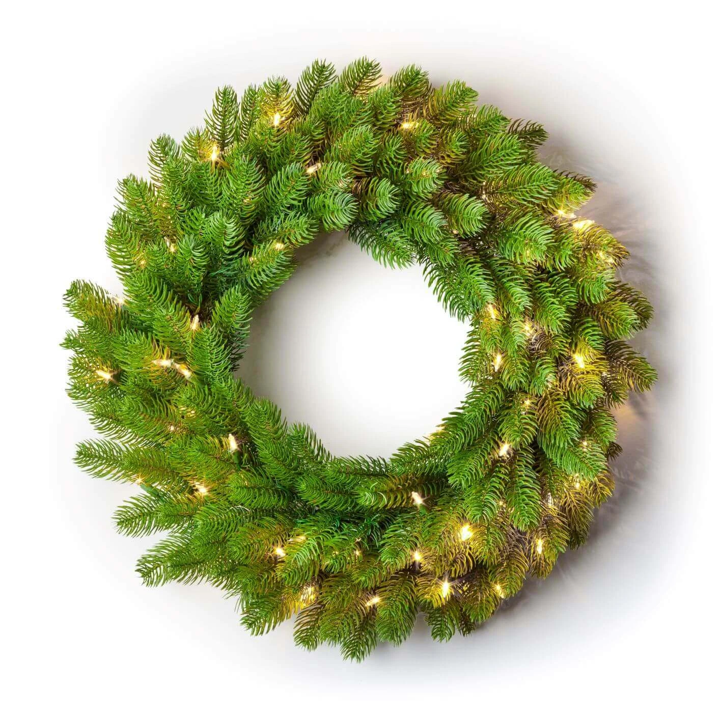 King Of Christmas 24" Royal Fir Wreath With Warm White LED Lights (Battery Operated) 2 King Of Christmas 24" Royal Fir Wreath With Warm White LED Lights (Battery Operated) - Image 2