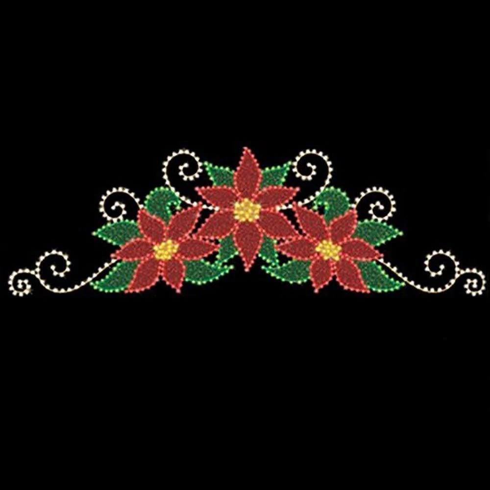 Poinsettia Spray Sign Topper 10' W X 4' 3" T, 351 Bulbs, LED 1 Poinsettia Spray Sign Topper 10' W X 4' 3" T, 351 Bulbs, LED