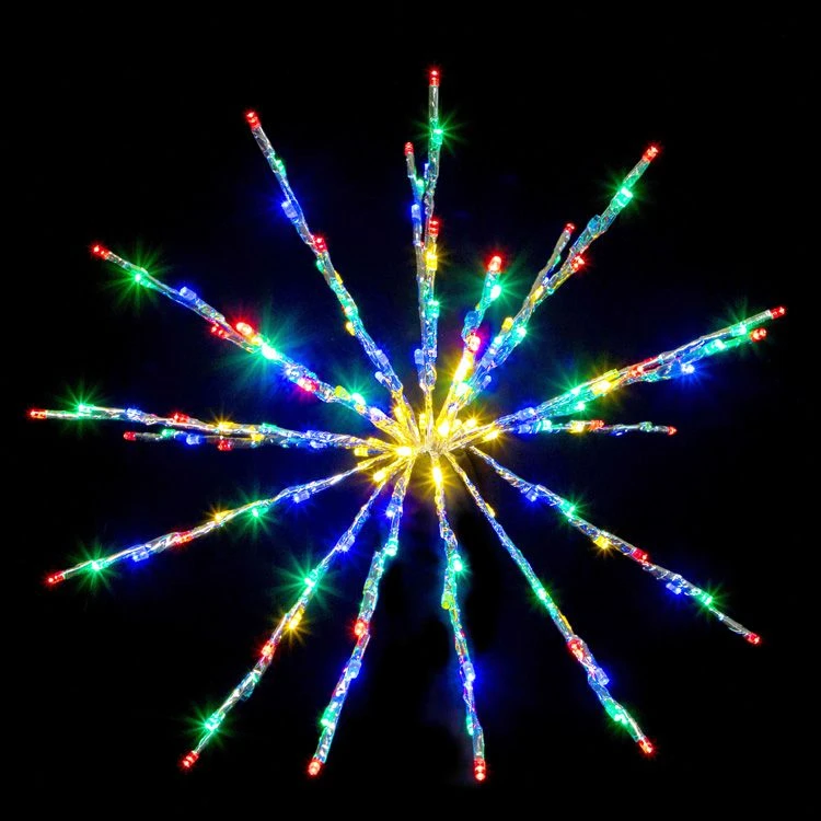 18" Silver Twinkle Starburst - Multi-colored LED Lights 2 18" Silver Twinkle Starburst - Multi-colored LED Lights - Image 2