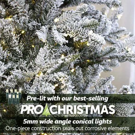 9' Indoor LED Flocked Appalachian Spruce Christmas Tree - Warm White 2 9' Indoor LED Flocked Appalachian Spruce Christmas Tree - Warm White - Image 2