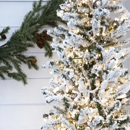 7.5' Indoor LED Flocked Alpine Fir Christmas Tree - Warm White 3 7.5' Indoor LED Flocked Alpine Fir Christmas Tree - Warm White - Image 3
