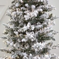 7.5' Indoor LED Flocked Alpine Fir Christmas Tree - Warm White 12 7.5' Indoor LED Flocked Alpine Fir Christmas Tree - Warm White -The King Of Christmas t it 75 1234 ww 9