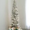 7.5' Indoor LED Flocked Alpine Fir Christmas Tree - Warm White