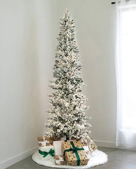 7.5' Indoor LED Flocked Alpine Fir Christmas Tree - Warm White 1 7.5' Indoor LED Flocked Alpine Fir Christmas Tree - Warm White
