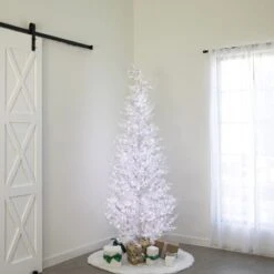 7.5' Indoor LED Glacier Fir White Christmas Tree - With Multi-Function Pure White/Warm White Lights -The King Of Christmas t it 75 1236 wwcw 3