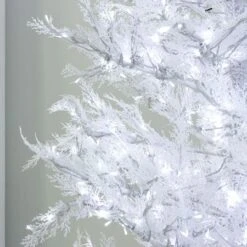 7.5' Indoor LED Glacier Fir White Christmas Tree - With Multi-Function Pure White/Warm White Lights -The King Of Christmas t it 75 1236 wwcw 5
