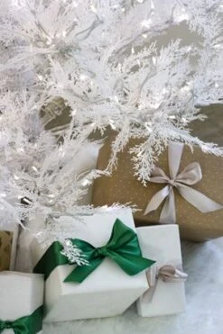 7.5' Indoor LED Glacier Fir White Christmas Tree - With Multi-Function Pure White/Warm White Lights -The King Of Christmas t it 75 1236 wwcw 8