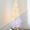 7.5' Indoor LED Glacier Fir White Christmas Tree - With Multi-Function Pure White/Warm White Lights