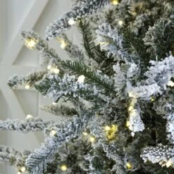 9' Indoor LED Flocked Siberian Fir Christmas Tree - Warm White -The King Of Christmas t it 9 1231 ww 3 crop
