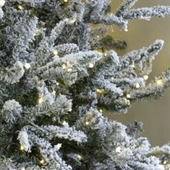 9' Indoor LED Flocked Siberian Fir Christmas Tree - Warm White -The King Of Christmas t it 9 1231 ww 4 crop