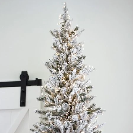 9' Indoor LED Flocked Alpine Fir Christmas Tree - Warm White 2 9' Indoor LED Flocked Alpine Fir Christmas Tree - Warm White - Image 2