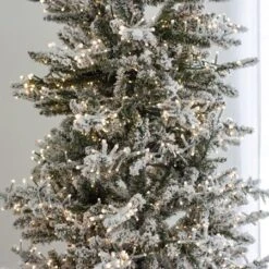 9' Indoor LED Flocked Alpine Fir Christmas Tree - Warm White 11 9' Indoor LED Flocked Alpine Fir Christmas Tree - Warm White -The King Of Christmas t it 9 1235 ww 4