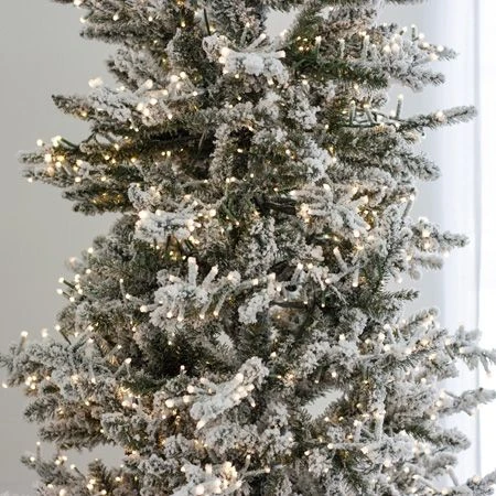 9' Indoor LED Flocked Alpine Fir Christmas Tree - Warm White 4 9' Indoor LED Flocked Alpine Fir Christmas Tree - Warm White - Image 4