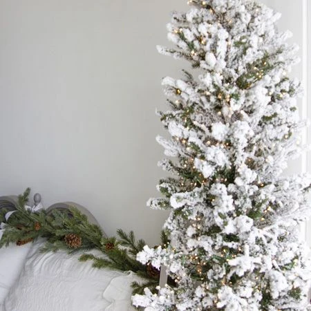 9' Indoor LED Flocked Alpine Fir Christmas Tree - Warm White 6 9' Indoor LED Flocked Alpine Fir Christmas Tree - Warm White - Image 6