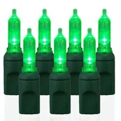 70 Light T5 Smooth Green LED Christmas Lights