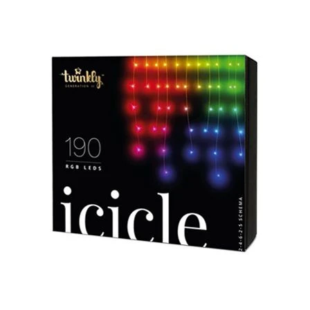 Twinkly RGB - Icicle Lights - 190L, 4" Sp, Wifi - Transparent Wire 2 Twinkly RGB - Icicle Lights - 190L, 4" Sp, Wifi - Transparent Wire - Image 2