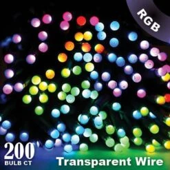 Twinkly Pro - RGB Capsule - 200 Lights - 4" Spacing - Transparent Wire - Single Line (2020)