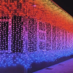 Twinkly Pro Curtain Lights - RGB Capsule - 250 Lights - 5 Drops - Transparent Wire -The King Of Christmas twinklypro curtain 1