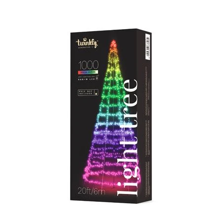 19.5' Twinkly Light Tree RGBW, 1000L, Pole NOT Included, Wifi 1 19.5' Twinkly Light Tree RGBW, 1000L, Pole NOT Included, Wifi