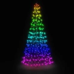 6.5' Twinkly Light Tree RGBW, 300L, Pole Included, Wifi 13 6.5' Twinkly Light Tree RGBW, 300L, Pole Included, Wifi -The King Of Christmas twp300spp fx rainbow