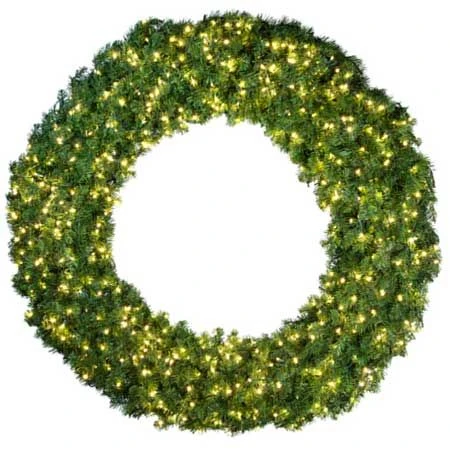 120" Deluxe Oregon Fir Wreath - Lit With Warm White LEDs 1 120" Deluxe Oregon Fir Wreath - Lit With Warm White LEDs