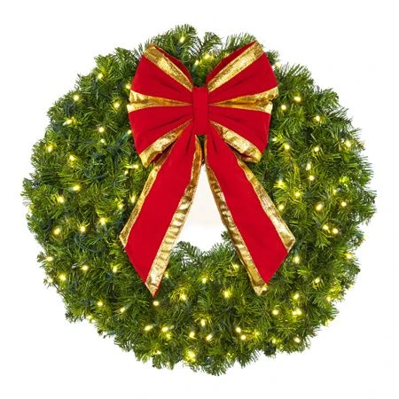 30" Lit Warm White Deluxe Oregon Fir Wreath - Bow Option Available 2 30" Lit Warm White Deluxe Oregon Fir Wreath - Bow Option Available - Image 2