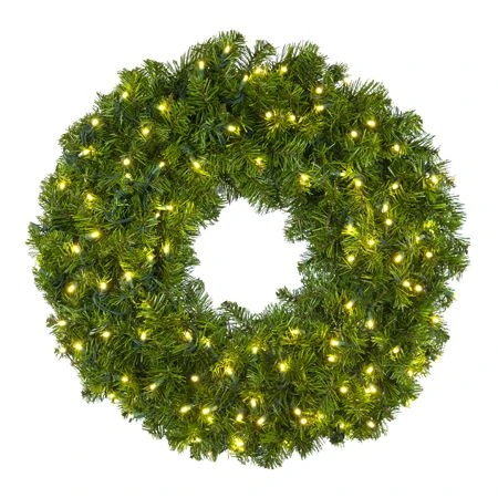 30" Lit Warm White Deluxe Oregon Fir Wreath - Bow Option Available 1 30" Lit Warm White Deluxe Oregon Fir Wreath - Bow Option Available