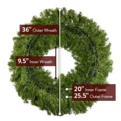 36" Unlit Deluxe Oregon Fir Wreath - Bow Option Available 10 36" Unlit Deluxe Oregon Fir Wreath - Bow Option Available -The King Of Christmas w 36 dof back diagram
