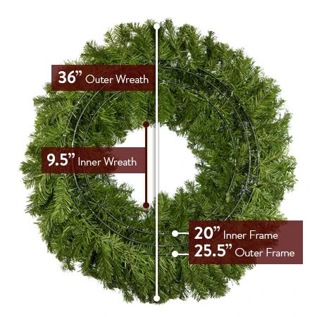 36" Unlit Deluxe Oregon Fir Wreath - Bow Option Available 5 36" Unlit Deluxe Oregon Fir Wreath - Bow Option Available - Image 5