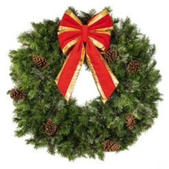 48" Unlit Deluxe Mixed Pine Wreath - Bow Option Available -The King Of Christmas w 36 mpu t b vb 12 rgt 1
