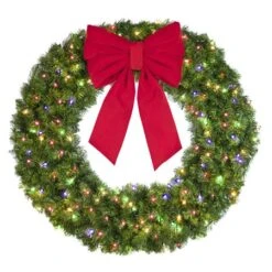 48" Lit Multi Deluxe Oregon Fir Wreath - Bow Option Available -The King Of Christmas w 48 dofl 6 m b vb 18 r