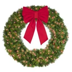 48" Lit Red Deluxe Oregon Fir Wreath - Bow Option Available 7 48" Lit Red Deluxe Oregon Fir Wreath - Bow Option Available -The King Of Christmas w 48 dofl 6 r b vb 18 r