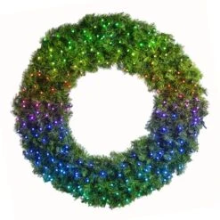 36" Twinkly Pro RGBW Deluxe Oregon Fir Wreath - Bow Option Available -The King Of Christmas w 48 dofl 6 twkprgbw 4