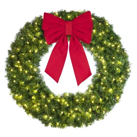 48" Lit Warm White Deluxe Oregon Fir Wreath - Bow Option Available 3 48" Lit Warm White Deluxe Oregon Fir Wreath - Bow Option Available - Image 3