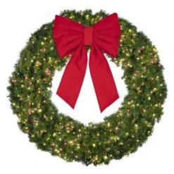 60" Lit Warm White And Red Deluxe Oregon Fir Wreath - Bow Option Available 7 60" Lit Warm White And Red Deluxe Oregon Fir Wreath - Bow Option Available -The King Of Christmas w 60 dofl 6 wwr b vb 24 r