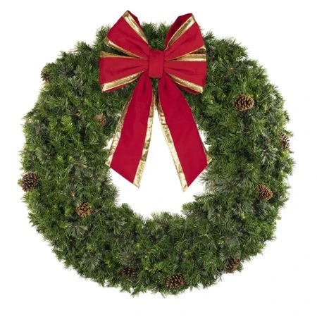 72" Unlit Deluxe Mixed Pine Wreath - Bow Option Available 3 72" Unlit Deluxe Mixed Pine Wreath - Bow Option Available - Image 3