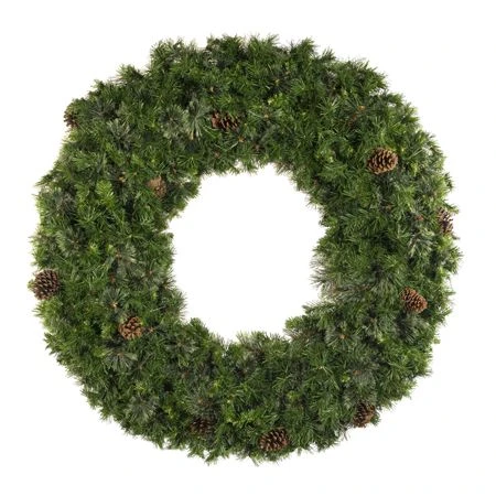 84" Unlit Deluxe Mixed Pine Wreath - Bow Option Available 1 84" Unlit Deluxe Mixed Pine Wreath - Bow Option Available